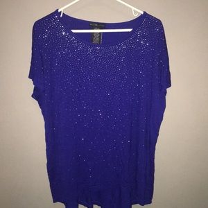 Blue design history tee shirt